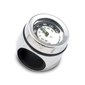 Chrome motorcycle handlebar thermometer